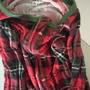 Plaid Kids Pajamas - Red and Green
